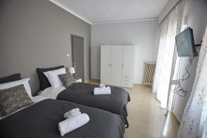 Posteľ alebo postele v izbe v ubytovaní C.L.A. 2 City Lux Apartment Alaxandroupoli