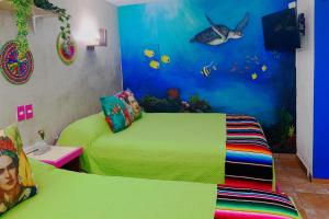 Postel nebo postele na pokoji v ubytování Akumal Paradise Private Studio - Wifi, AC