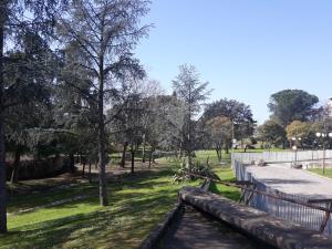 Blick auf einen Park mit Bäumen und einem Zaun in der Unterkunft Giangurgolo B&B in Rende