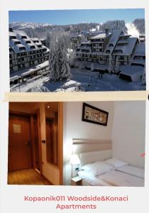 Postel nebo postele na pokoji v ubytování Kopaonik011 Konaci&WoodSide Apartments + 37 fotografií