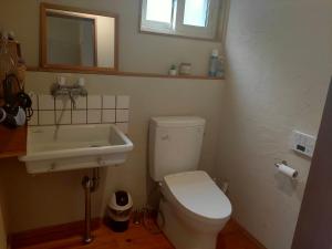 a bathroom with a white toilet and a sink at Guest House ONLY ONE in Niseko