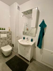 Koupelna v ubytování Apartman M&M Osijek