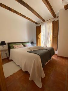 sypialnia z dużym łóżkiem w pokoju w obiekcie Dúplex Teresa w mieście Alcañiz