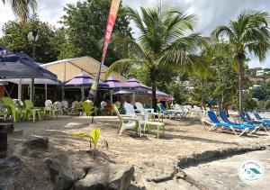 Aed väljaspool majutusasutust Studio situé à 30 mètres de la plage Anse à l'âne