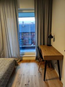 Uma área de estar em Bohema Praga Apartments, Metro Szwedzka, near Old Town