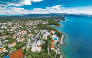 an aerial view of a town next to the water at Cozy Apartment In Krk With Kitchen in Krk