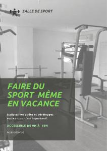 Fitness centrum a/nebo fitness zařízení v ubytování Farerei Appartement spacieux, équipé et confortable + 20 fotografií