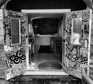 Koupelna v ubytování Slaapwagen Canvas