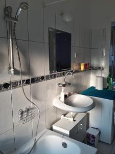 Kúpeľňa v ubytovaní Apartman Slavonija + 12 fotografií