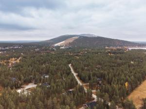 an aerial view of a forest with a mountain at Holiday Home Kevätruska b by Interhome in Sirkka