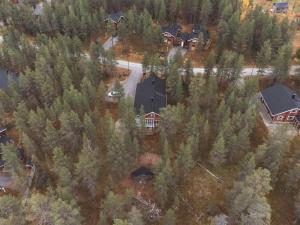 an aerial view of a house in the forest at Holiday Home Kevätruska b by Interhome in Sirkka