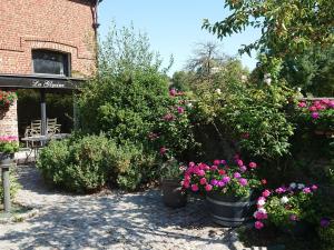 un giardino con fiori e piante di fronte a un edificio di Holiday Home La Glycine by Interhome a Beuvron-en-Auge