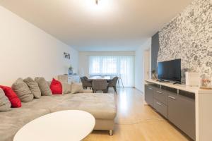 因特拉肯的住宿－Center Appartement Interlaken，带沙发和电视的客厅