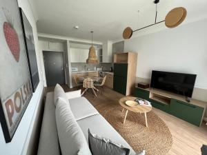 Televízia a/alebo spoločenská miestnosť v ubytovaní NA WYDMIE APARTAMENT - Rezydencja Niechorze 111