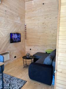 un soggiorno con un divano e una TV di Eko vila Krupa a Krupa na Vrbasu