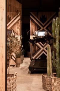 a room with a fax machine and cactus at Silverton - blisko stoku, sauna, mini siłownia, przyjazny rodzinom in Białka Tatrzanska