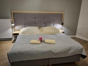 Posteľ alebo postele v izbe v ubytovaní Apartament z HUŚTAWKĄ Bel Mare + 18 fotografií