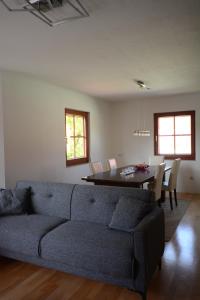 a living room with a couch and a table at Apartment 12 - Geräumige Ferienwohnung im Tullnerfeld 