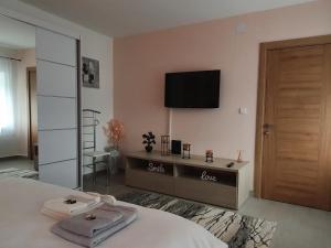 TV a/nebo společenská místnost v ubytování Afrodita apartment + 32 fotografií