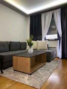 sala de estar con sofá y mesa de centro en Apartman Sivcevic Titova VIla en Palisat