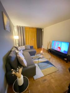 Televízia a/alebo spoločenská miestnosť v ubytovaní Superbe appartement proche de Paris
