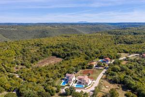 eine Luftaufnahme eines Hauses im Wald in der Unterkunft Villa Patricia in Sošići
