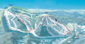 eine Karte eines Skigebietes mit Straßen und Autobahnen in der Unterkunft Le saut du cerf (ferme du sotré) in Gérardmer