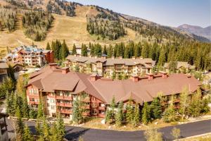 an aerial view of a resort in the mountains at Powderhorn Lodge 209 in Solitude