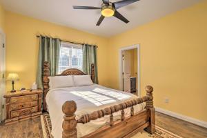 a bedroom with a bed and a ceiling fan at Jackson Getaway and Yard, 4 Mi to High Falls SP in Jackson