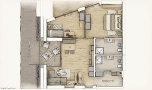 Plán poschodí v ubytovaní Appartements Pedescin