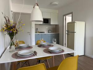 Kuchyň nebo kuchyňský kout v ubytování APARTMÁNY ŠÁRKA