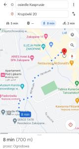 a map of klezmerkritkritkritkritkritkritkritkritkritkrit at Apartament Kaspruś in Zakopane
