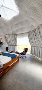 Postel nebo postele na pokoji v ubytování Starry Domes Desert Camp