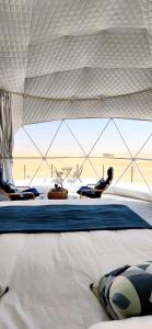 Postel nebo postele na pokoji v ubytování Starry Domes Desert Camp