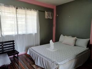Un dormitorio con una cama con una caja de pañuelos. en Basio's Place Tourist Inn by RedDoorz, en San Vicente