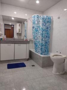 貝倫德埃斯科瓦爾的住宿－Studio Estrada Escobar，浴室配有卫生间、淋浴和盥洗盆。