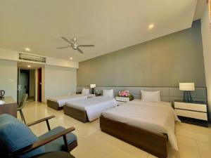 Katil atau katil-katil dalam bilik di My Khe 2 Da Nang Seafront Hotel