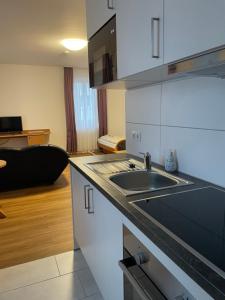 Kuhinja oz. manjša kuhinja v nastanitvi Serviced Apartments Hohenlohe