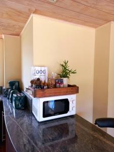 a microwave sitting on top of a counter at Elgin Estate Lodge Nature View Loft in Grabouw +7 photos