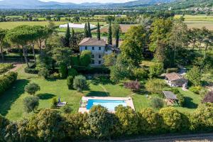 an aerial view of a large estate with a swimming pool at Villa Lama by Mmega in Lama