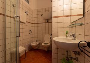bagno con lavandino e servizi igienici di B&B Mesa Gaia - Irpinia a Teora