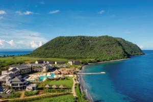 InterContinental Dominica Cabrits Resort & Spa, an IHG Hotel في بورتسموث: اطلالة جوية على منتجع و المحيط