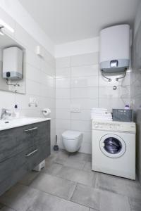 a bathroom with a washing machine and a toilet at Jadranovo Dunja in Jadranovo +38 photos