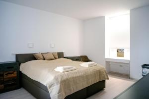 - une chambre avec un lit et 2 serviettes dans l'établissement AH Lahoda, à Košice