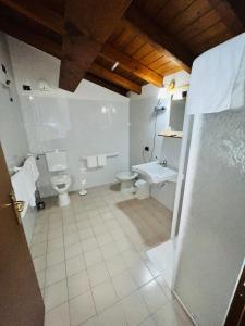 uma casa de banho com um WC e um lavatório em Al Cacciatore em Curtatone