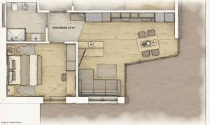 Plán poschodí v ubytovaní Appartements Pedescin