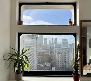 Γενική άποψη της πόλης Μάντσεστερ ή θέα της πόλης από  αυτό το διαμέρισμα