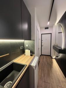 斯科普里The Pearl - In the heart of Skopje的带水槽和台面的厨房 更多13张照片