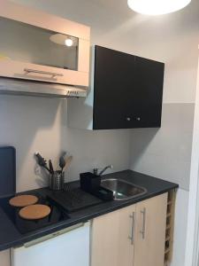 Kuchyň nebo kuchyňský kout v ubytování Studio au calme à 400 m de la plage