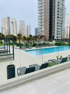 Bazén v ubytování Hermoso y cómodo departamento en Concón - Ecocostas nebo v jeho okolí